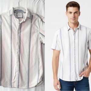 Denim & Flower Ricky Singh Striped Short Sleeve Button Down - Small